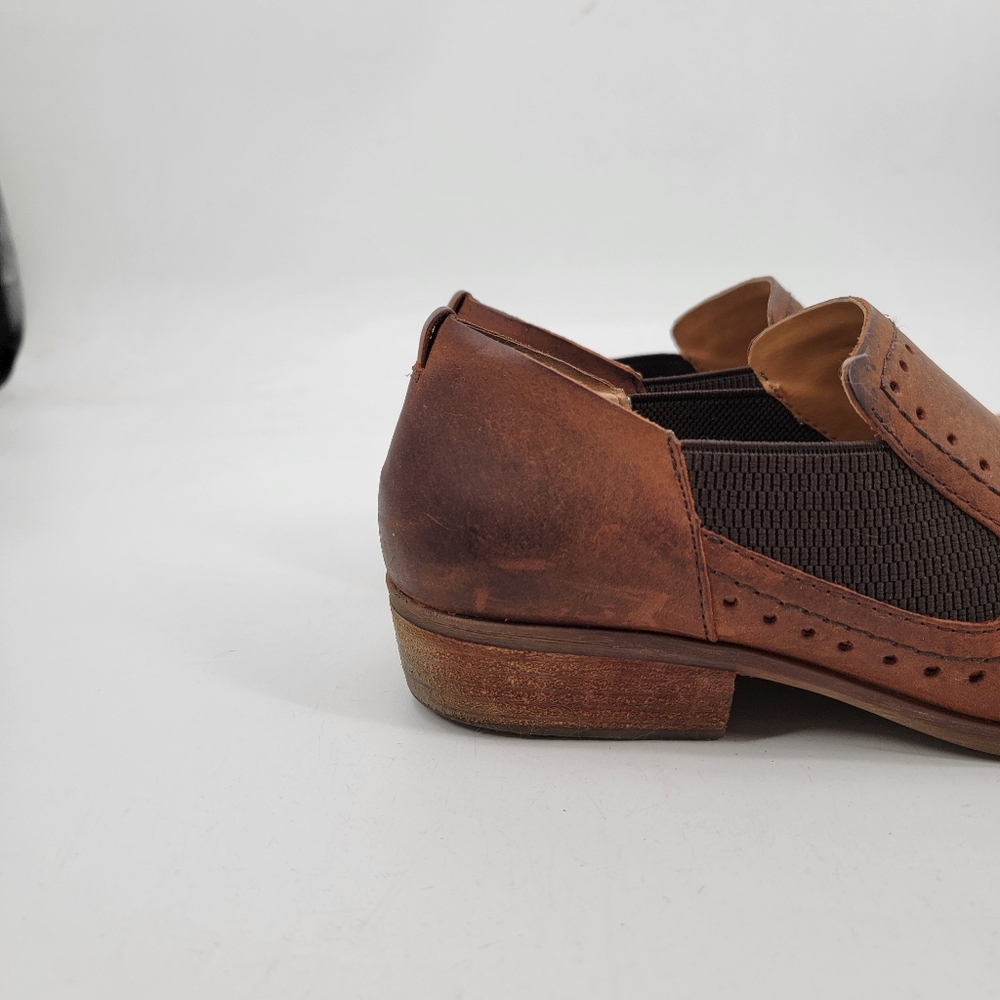 Kork Ease Brown Leather Loafers Size 9 Cap Toe Distressed Classic Minimalist - Picture 6 of 16